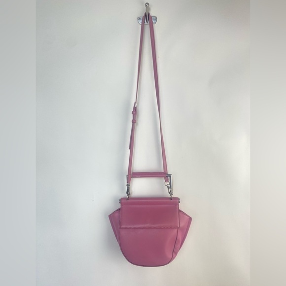 Sam Edelman Mia Half Moon Faux Leather Crossbody Bag Pink - Picture 4 of 13